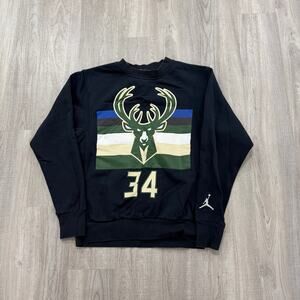 Jordan Milwaukee Bucks Giannis Antetokounpo Sweatshirt Mens Small NBA Basketball